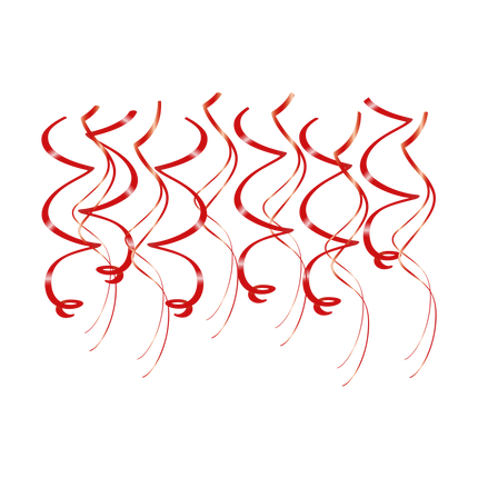 Dekoracje Swirl - czerwone