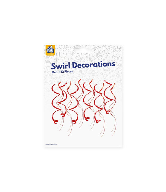 Czerwone wiszące dekoracje Swirls 12szt