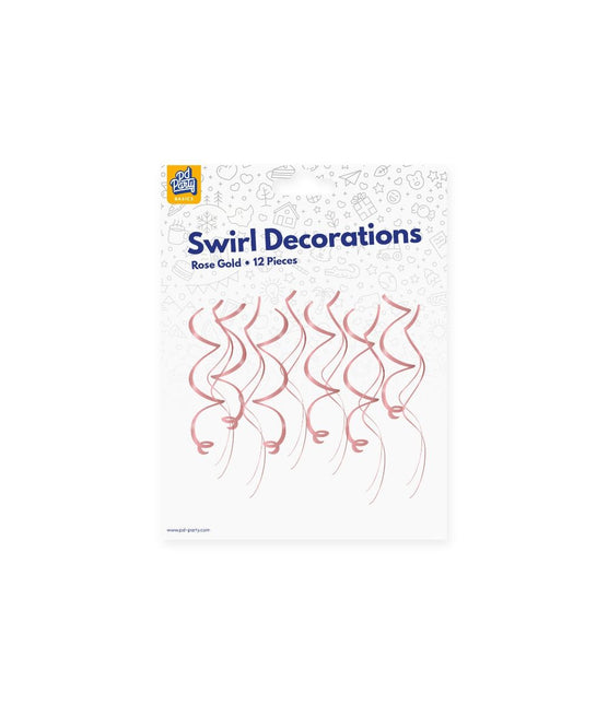 Różowe złote wiszące dekoracje Swirls 12szt