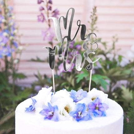 Taarttopper Happy Birthday Zilver 25,5cm van Partydeco koop je bij Partywinkel