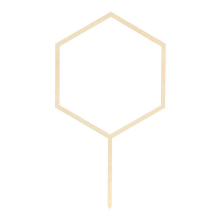 Taarttopper Hexagon Hout 24cm van Partydeco koop je bij Partywinkel