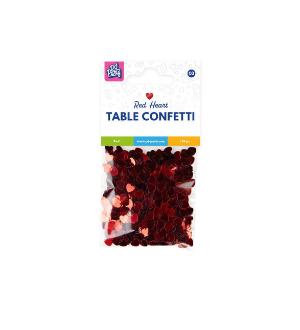 Konfetti na stół Serca Czerwone 14gr