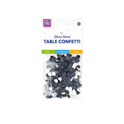 Konfetti na stół w kształcie serca, srebrne, 14gr
