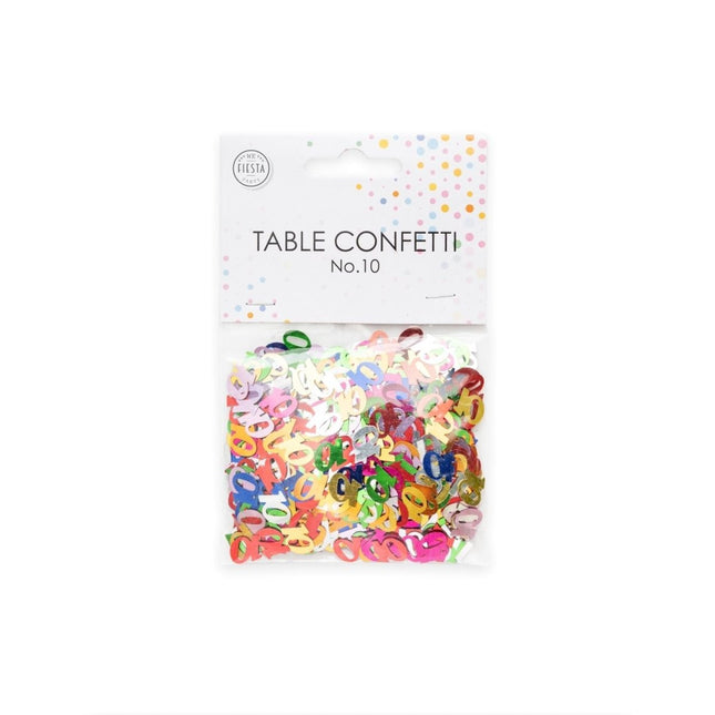 Tafelconfetti 10 Jaar Gekleurd van WeFiesta koop je bij Partywinkel