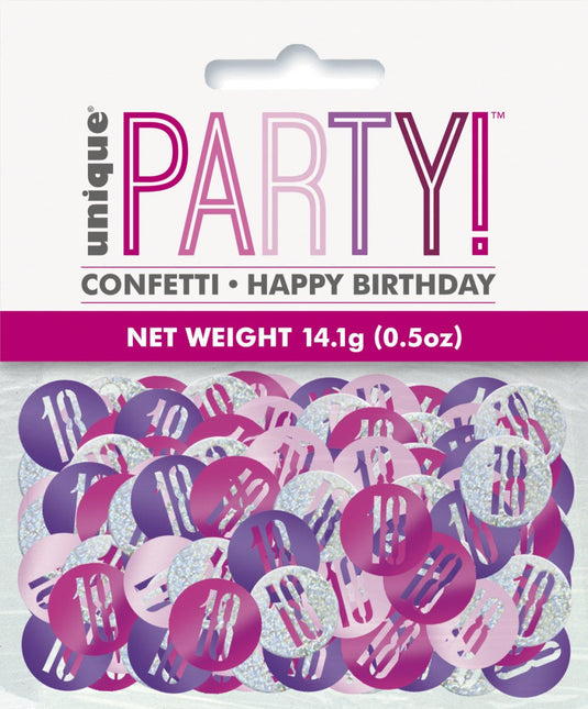 Tafelconfetti 18 Jaar Roze 14gr van Unique koop je bij Partywinkel