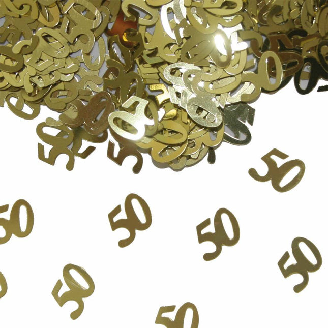 Tafelconfetti 50 Jaar Goud 1cm 600st - Partywinkel - 8714572053273