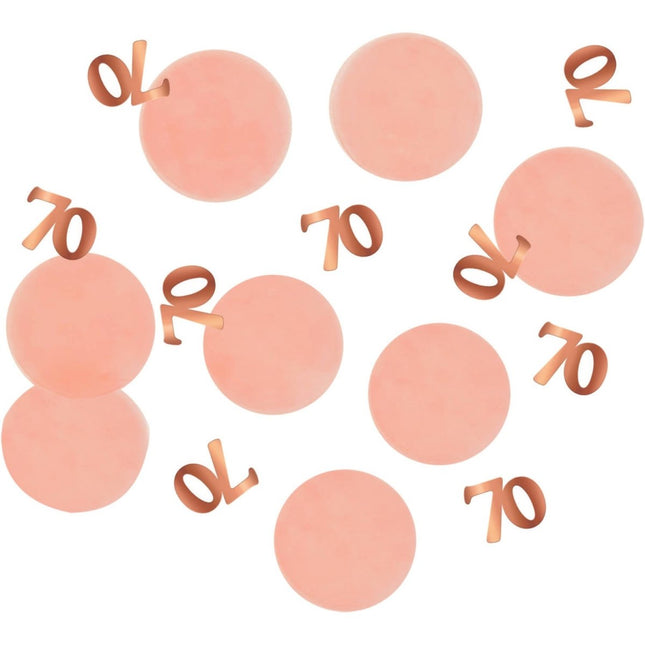 Tafelconfetti 70 Jaar Rose Goud 2,4cm 25gr van Folat koop je bij Partywinkel