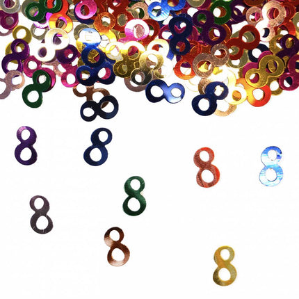 Tafelconfetti 8 Jaar 1cm 600st - Partywinkel - 8714572053075