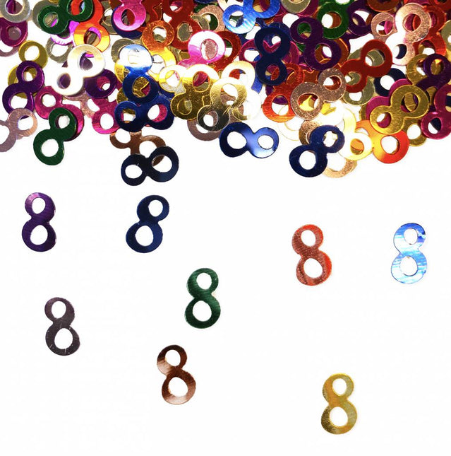 Tafelconfetti 8 Jaar 1cm 600st - Partywinkel - 8714572053075