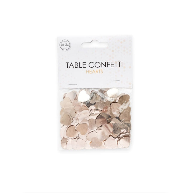 Tafelconfetti Hartjes Rose Goud van WeFiesta koop je bij Partywinkel