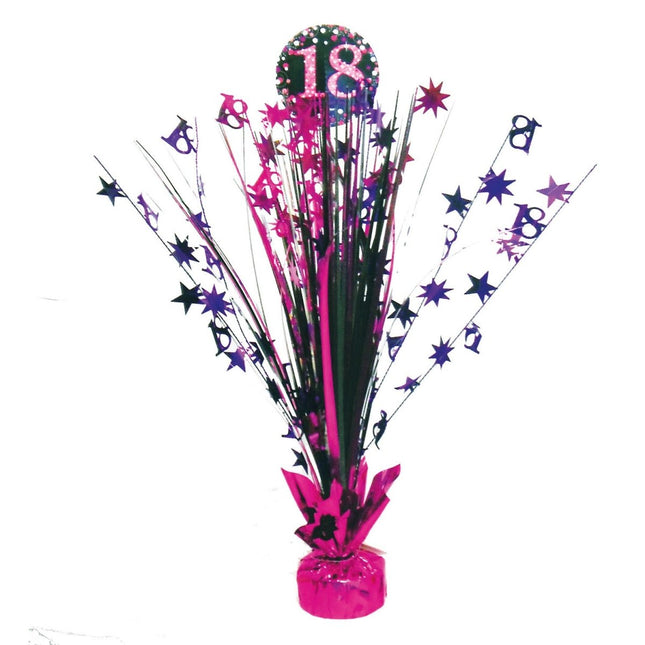 Tafeldecoratie 18 Jaar Happy Birthday Roze 33cm van Riethmueller koop je bij Partywinkel