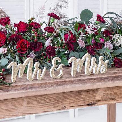 Tafeldecoratie Mr & Mrs 50cm van Partydeco koop je bij Partywinkel