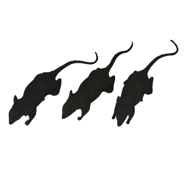 Tafeldecoratie Ratten 6cm 3st van Fiestas Guirca koop je bij Partywinkel