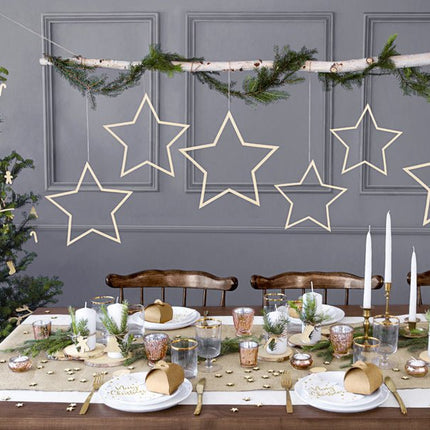 Tafeldecoratie Sterren Hout 2cm 50st van Partydeco koop je bij Partywinkel