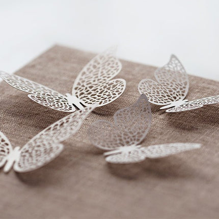 Tafeldecoratie Vlinder Papier Wit 6,5cm 10st van Partydeco koop je bij Partywinkel