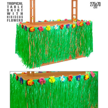 Tafelrandversiering Met Hibiscus Bloemen 275x70cm van Widmann koop je bij Partywinkel