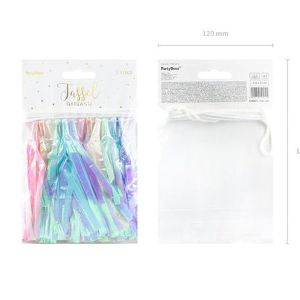 Tassel Slinger Gekleurd Parelmoer 1,2m van Partydeco koop je bij Partywinkel