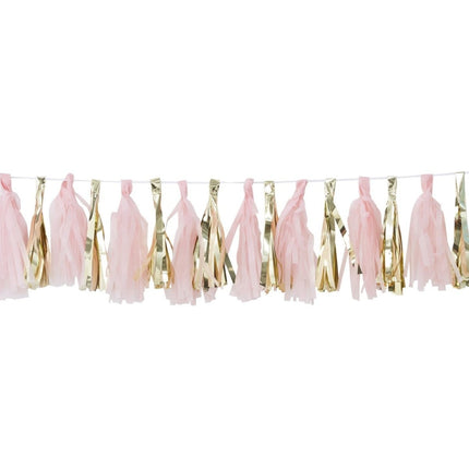 Tassel Slinger Roze/Goud 2m van Ginger Ray koop je bij Partywinkel