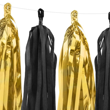 Tassel Slinger Zwart Goud 2m van Partydeco koop je bij Partywinkel