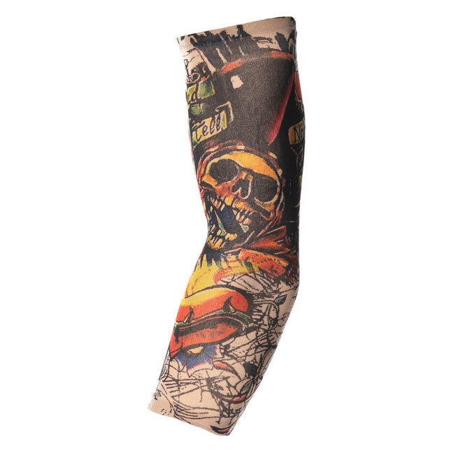 Tattoo Sleeve Schedel van Partychimp koop je bij Partywinkel