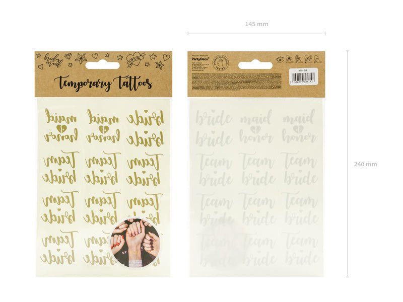 Tattoos Vrijgezellenfeest Goud 13st van Partydeco koop je bij Partywinkel