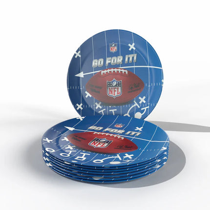 Tabliczki NFL niebiesko-czerwone 23 cm, 6 szt.
