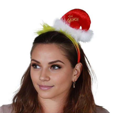 The Grinch Kerstdiadeem met Mini Kerstmuts van CHAKS koop je bij Partywinkel