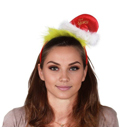 The Grinch Kerstdiadeem met Mini Kerstmuts van CHAKS koop je bij Partywinkel