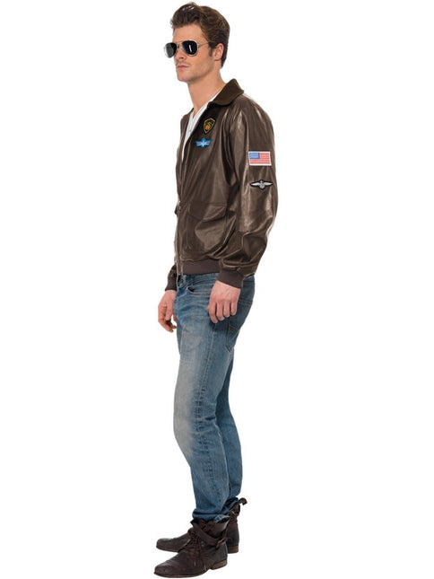 Top Gun Bomber Jas, Bruin van Smiffys koop je bij Partywinkel