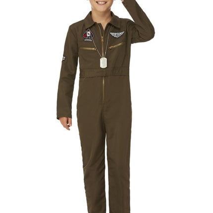 Top Gun Maverick Kinder Aviator Kostuum, groen van Smiffys koop je bij Partywinkel