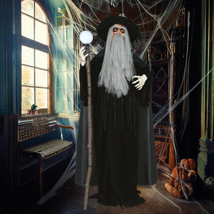 Tovenaar Pop Met Licht, Geluid En Beweging 1,9m van Fiestas Guirca koop je bij Partywinkel