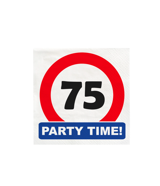 75 lat Serwetki Znak drogowy 16,5cm 16szt