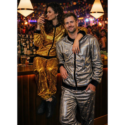 Trainingspak Disco diamond dude zilver van Boland koop je bij Partywinkel