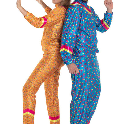 Trainingspak Jaren 80 Dames Oranje van Folat koop je bij Partywinkel