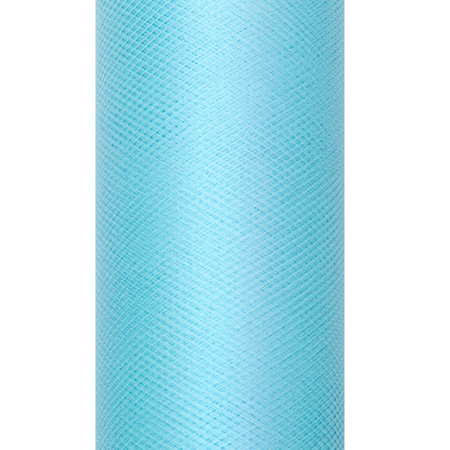 Turquoise Tule Rol 15cm 9m van Partydeco koop je bij Partywinkel