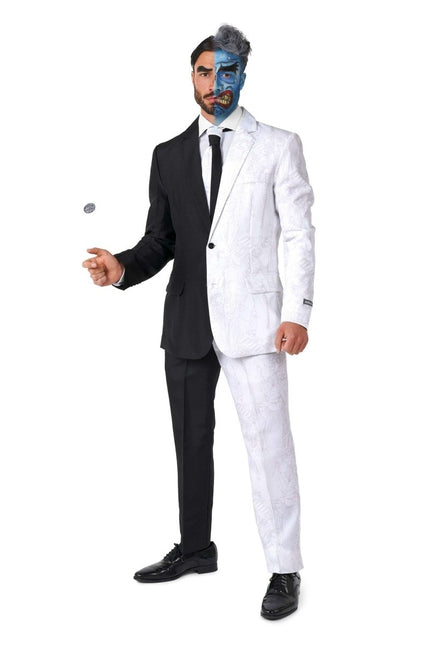 Two Face Zwart Wit Pak Heren Suitmeister van Suitmeister koop je bij Partywinkel