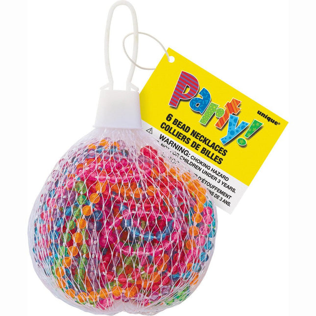 Uitdeelcadeautjes Kralenkettingen 15cm 6st van Unique koop je bij Partywinkel