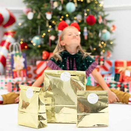 Uitdeelzakjes Goud 28cm 3st van Partydeco koop je bij Partywinkel