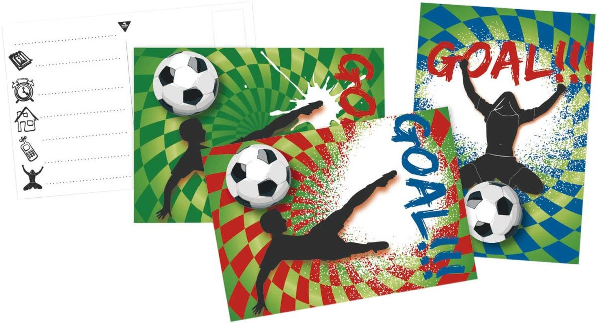 Uitnodigingen Goal 14,5cm 6st van Haza Witbaard koop je bij Partywinkel