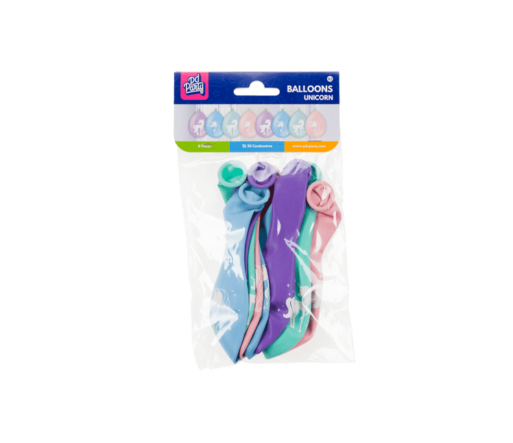 Unicorn Ballonnen Gekleurd 30cm 8st van Paper Dreams koop je bij Partywinkel