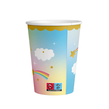 Unicorn Bekers 9cm 8st van Paper Dreams koop je bij Partywinkel