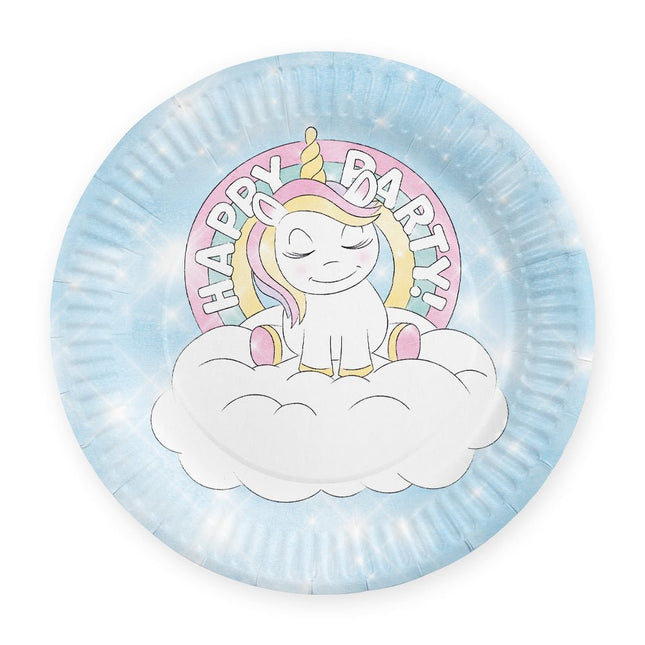 Unicorn Borden Happy Birthday 23cm 8st van WeFiesta koop je bij Partywinkel