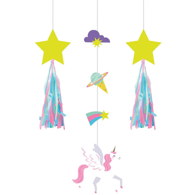 Unicorn Hangdecoratie 69cm 3 delig van Creative Converting koop je bij Partywinkel