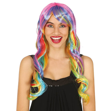Unicorn Pruik Gekleurd van Fiestas Guirca koop je bij Partywinkel