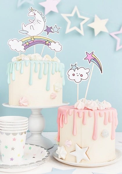 Unicorn Taart Topper Set 5 delig van Partydeco koop je bij Partywinkel