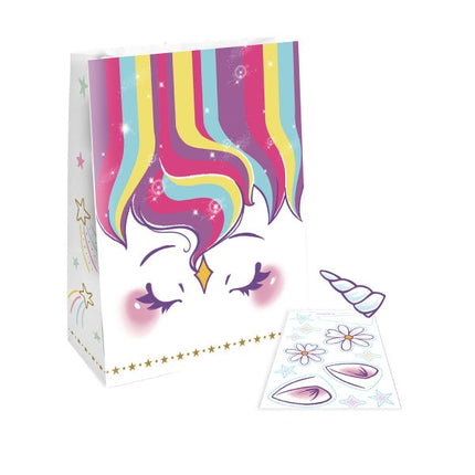 Unicorn Uitdeelzakjes Gekleurd 21cm 8st van Riethmueller koop je bij Partywinkel