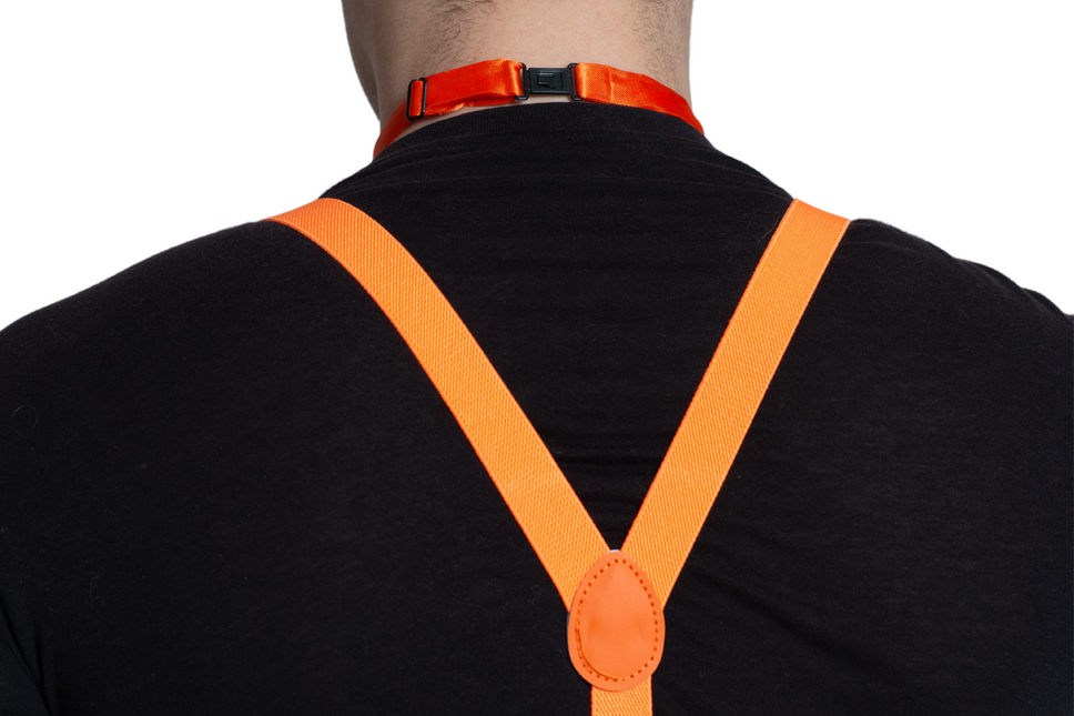 Zestaw Suspenders/Goggles/Strikes Neon Orange