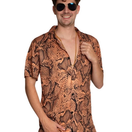 Koszula męska Snake Print Gold