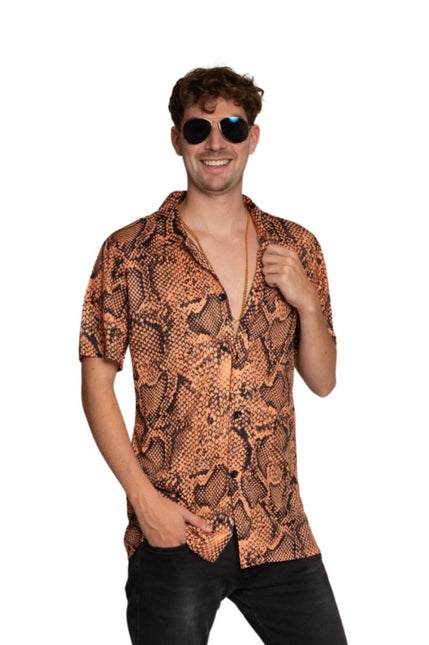 Koszula męska Snake Print Gold