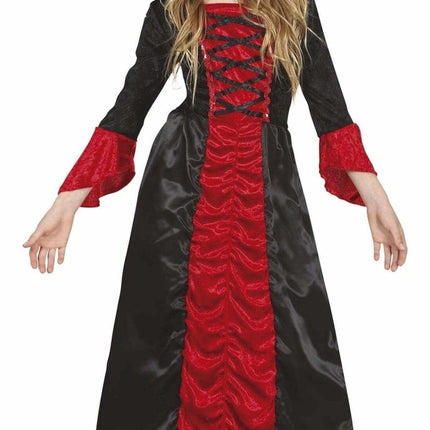 Vampier Halloween Kostuum Meisje Rood van Fiestas Guirca koop je bij Partywinkel